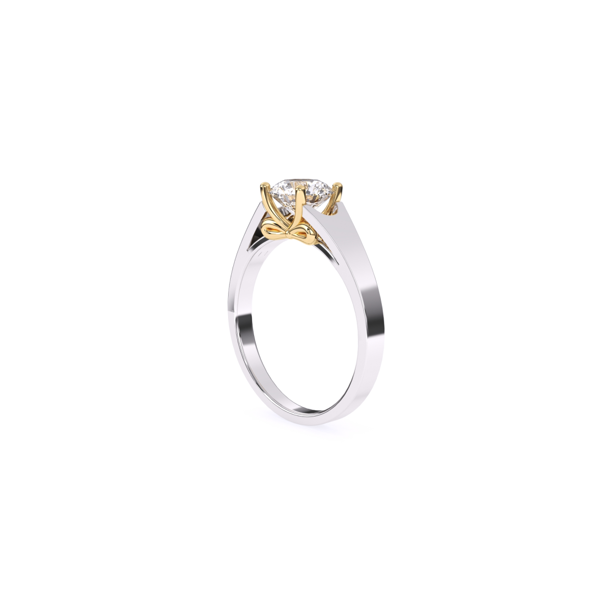 Forever Round Diamond Two Tone Solitaire Ring